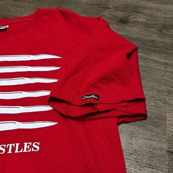 Crooks & Castle Mens T-Shirt Red Logo Graphic Streetwear American Flag Size XL - Picture 4 of 8